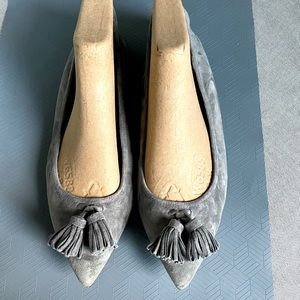 J. Crew Gray Suede Tassel Flats size 8.5